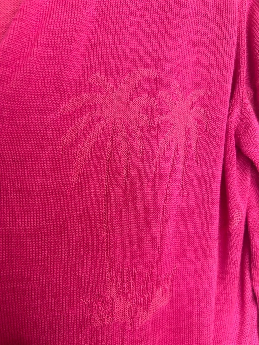 Tommy Bahama Hot Pink Palm Jacquard Button-Front Cardigan - Picture 3 of 6